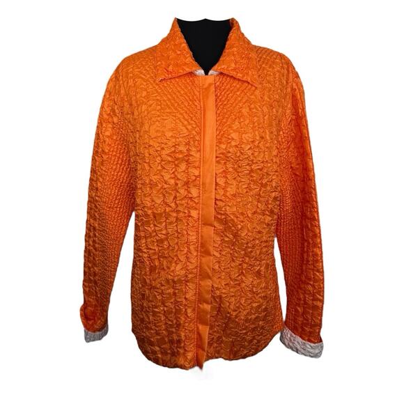UBU Womens Orange White Reversible Crinkle Puff Jacket Univ of Tennessee Sz XL - Picture 1 of 10